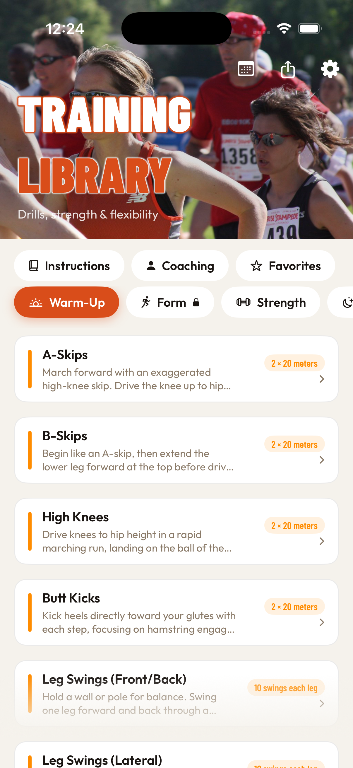 Training Library — warm-up drills