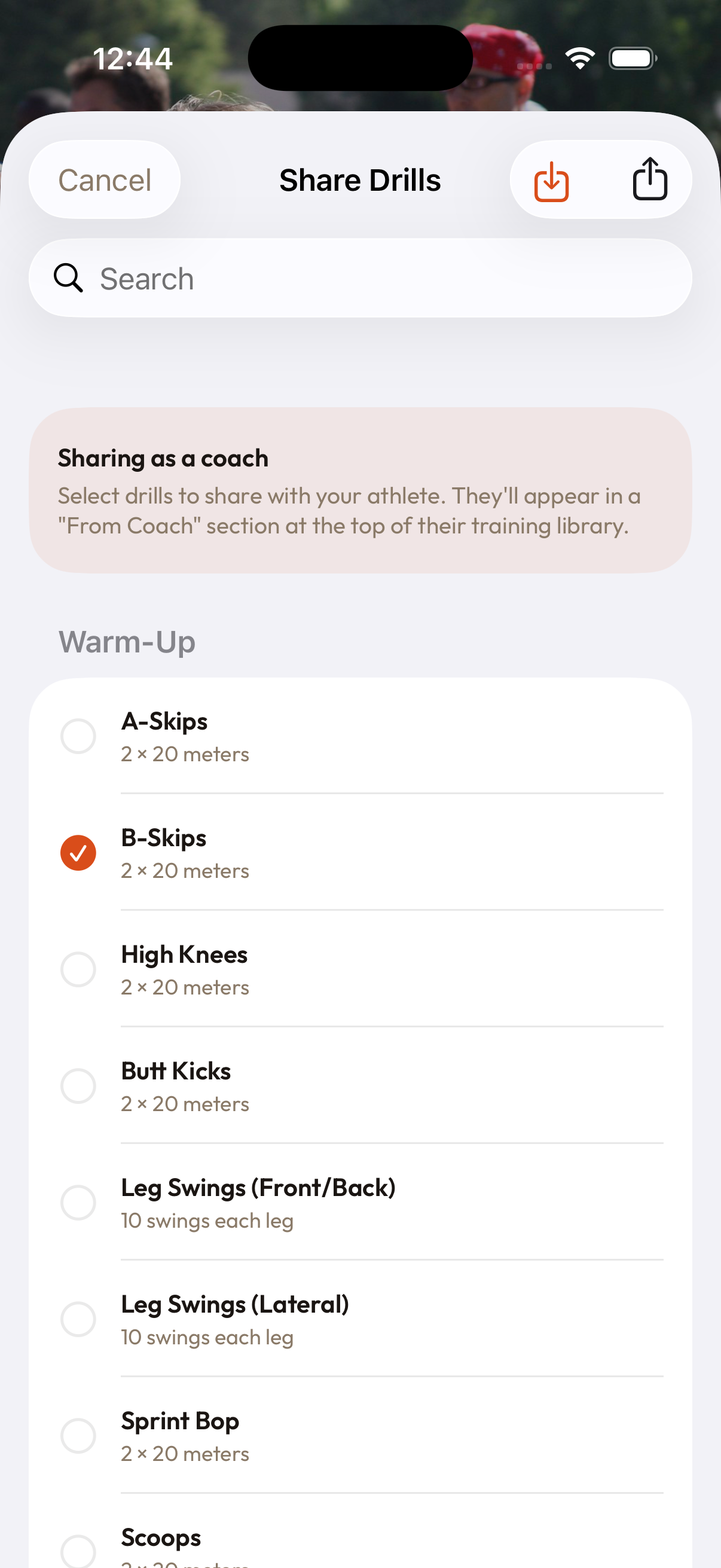 Share Drills — coach drill picker